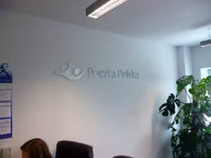 Logo z blachy kwasoodpornej Poczta Polska